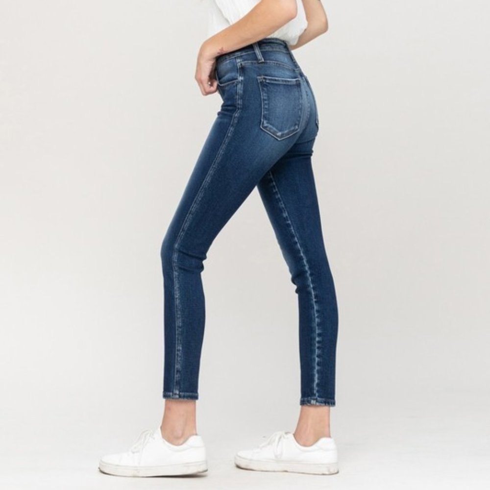 Flying Monkey Jeans Mid Rise Skinny Ankle Stretch Dark Wash 'Destiny' SZ 31 NWT